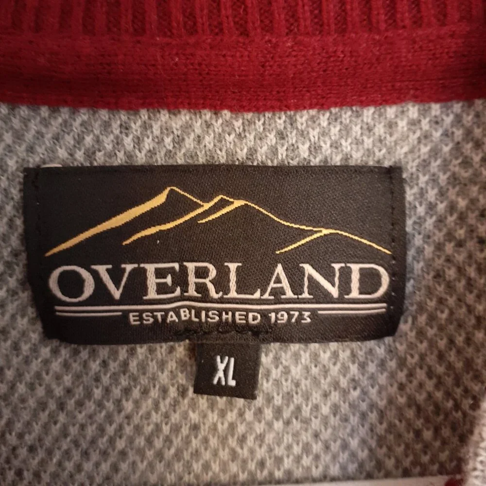 Overland Louis Wool-Blend Zip Up Sweater with Pockets Gray Size XL